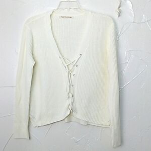 Hippie Laundry Lace Front Sweater Size XL Pullover Feminine Romantic Bohemian‎